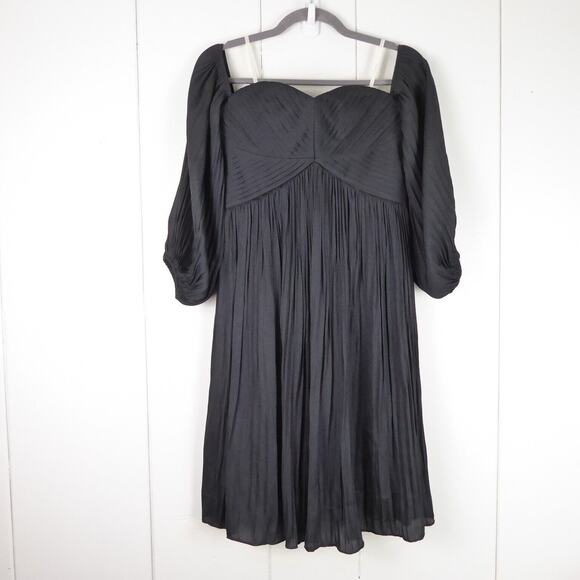 Halston Dress SZ 4 Off The Shoulder Long Sleeve Mini Dress Formal Party LBD NWT - Picture 1 of 12